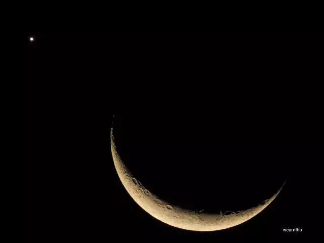 Conjunção entre Lua e Vênus encanta Campo Grande