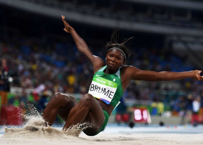 Ese Brume ganha ouro com o melhor salto da temporada no USATF San Diego Open
