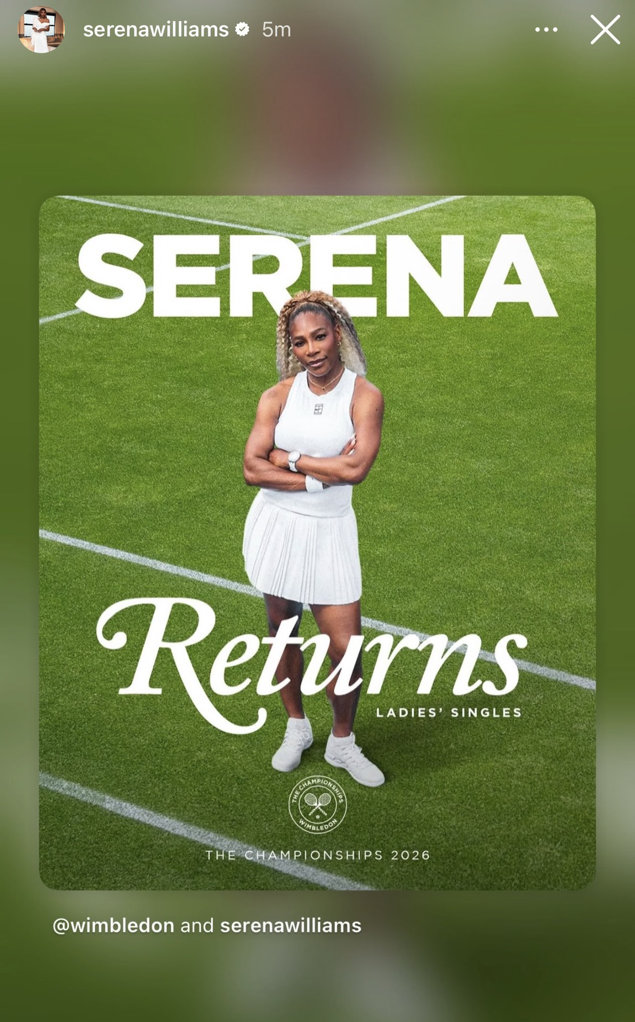 Serena Williams entregou o Wildcard de simples de Wimbledon