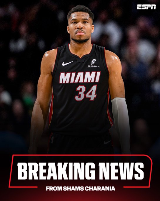 Giannis Antetokounmpo negociado com o Miami Heat