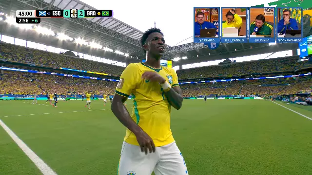 Vini Jr. brilha e Brasil vence Escócia na Copa de 2026