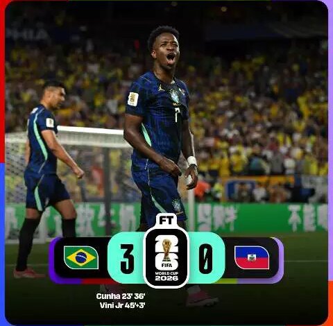 Brasil vence Haiti por 3 a 0 e lidera grupo na Copa 2026